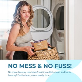 Flowcheer Laundry Detergent Sheets, Lavender Scent, travel laundry detergent, Hotel Essential, Power Cleaning Strips for Cleaner Clothes, Eco-friendly, 60 Loads