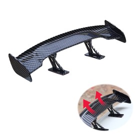 SSyang Universal Mini Spoiler Wings, Car Rear Wing in Carbon Fibre Style, Vehicle Stability Tail Decoration, Car Mini Tail Spoiler Wings without Perforation, for Vehicle Stability (Black)