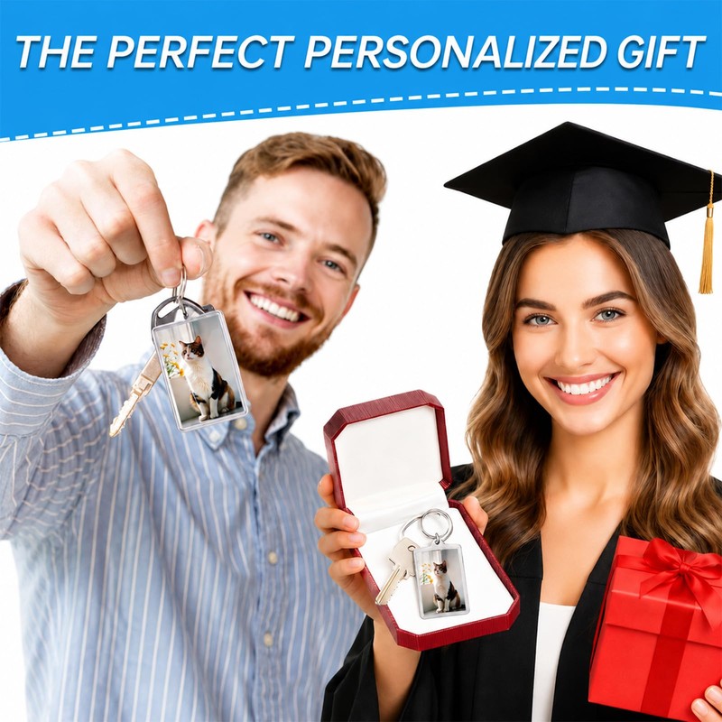 9 Pcs Photo Keychain (1.3 x 2inch) Mini Picture Frame