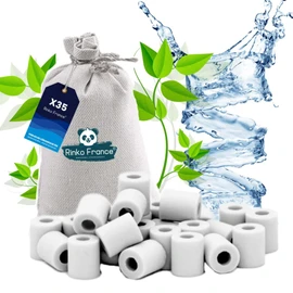 Rinko France 35pcs Ceramic Beads Water Filter - Anti-Limescale, Removes Bad Taste - Ideal for Jugs, Coffee Makers, Kettles