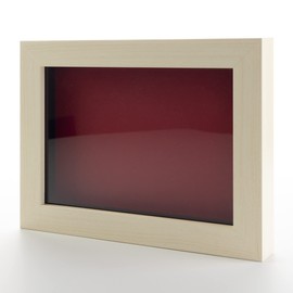 White Wash 24x30 Large Shadow Box Display Wooden Frame with Red Acid-Free Backing UV Acrylic & Hanging Hardware - with 3/4" Usable Depth - Great Jersey Frame Display Case Shadowbox