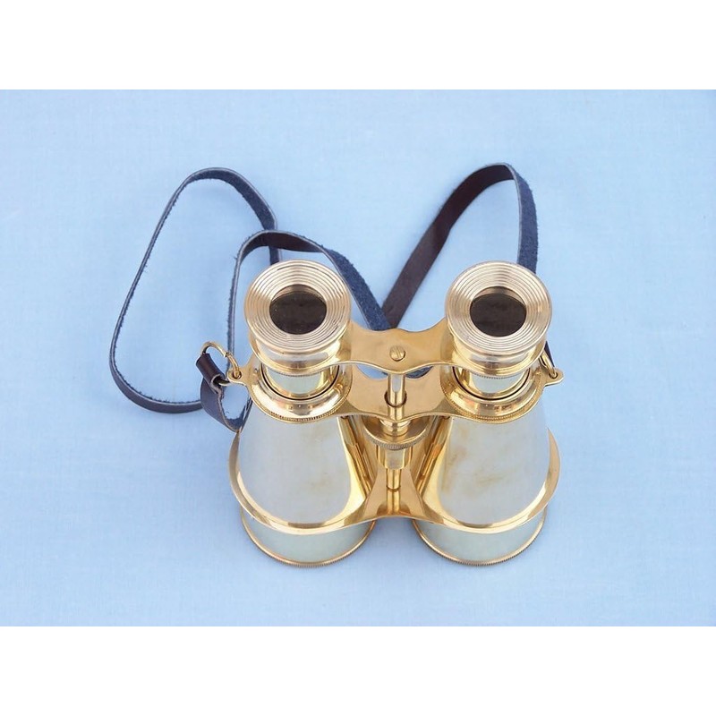 Hampton Nautical Captain's Solid Brass Binoculars, 6", Brass