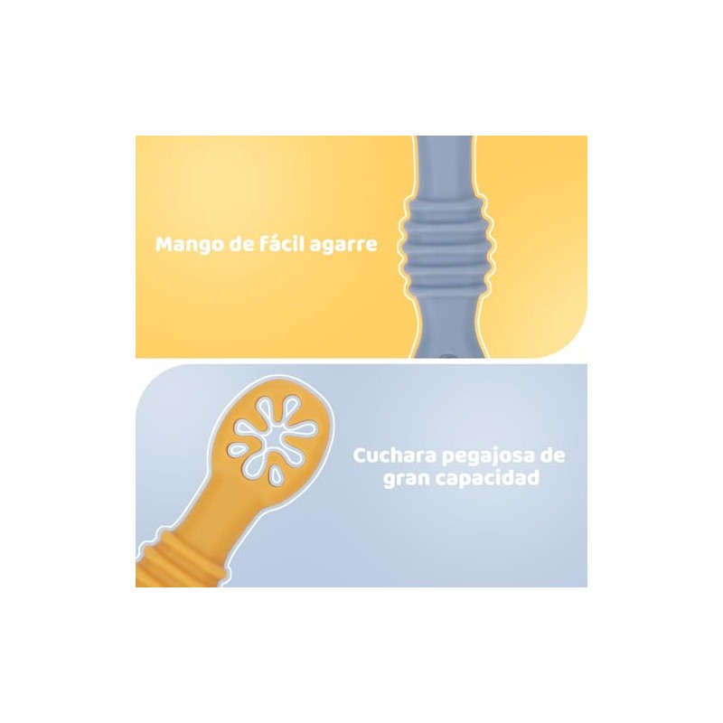 8PCS Juego Cucharas Masticables de Silicona, con Protuberancias para Dentición,