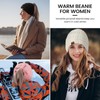 Pleneal 2 Pack Ponytail Winter Beanie Hats for Women, Stretch