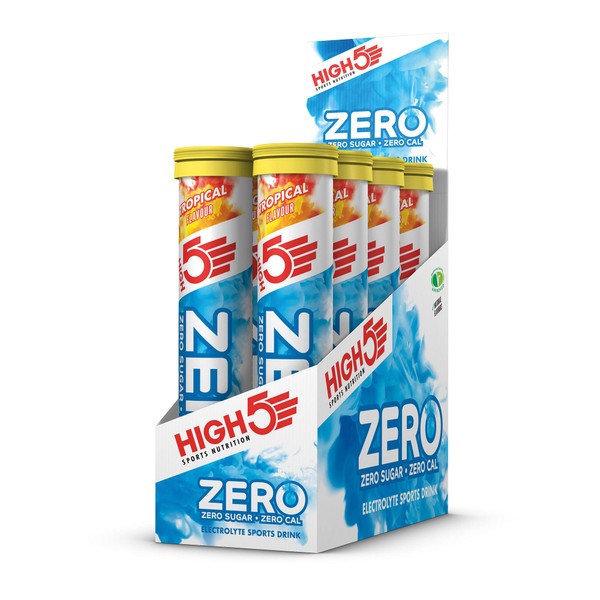 High5 Zero Electrolyte Tablets with Vitamin C - 8 x 20 Tubes, Tropical, Pack of 1