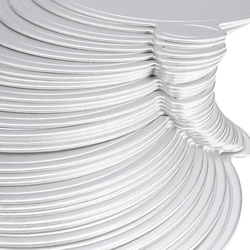 SEUNMUK 400 Pack 3.5 Inch Round Silver Cardboard Mousse Cake