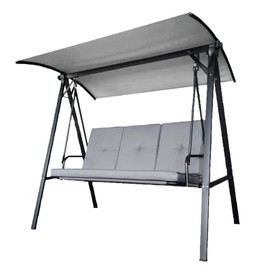 Garden Winds Replacement Canopy Top Cover Compatible with The Three Person Swing - Slate Gray - Riplock 350