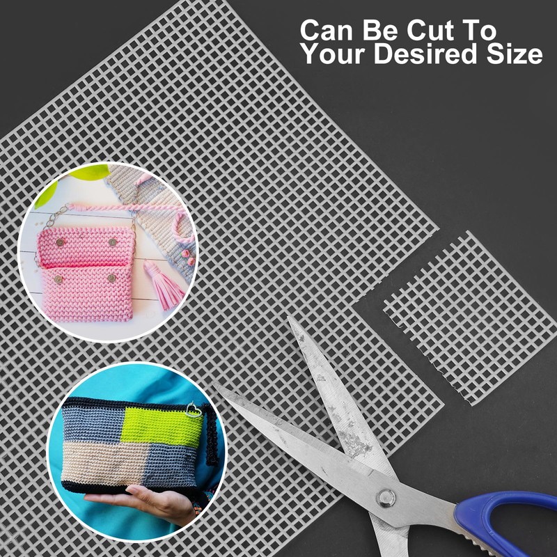 7 Pieces Plastic Mesh Canvas Sheets for Embroidery Crafting, Plastic