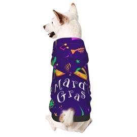 Mardi Gras 2025 Dog Clothes Hoodie Sweaters Sweatshirts Pet Costume for Dogs Cats Large