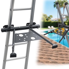 Extension Ladder Stabilizer, Heavy Duty Ladder Stabilizer with Adjustable Leg 20-29.5", Anti-Slip Ladder Standoff for Roof Gutter Wall, Built-in Tool Tray Easy to Use Withstands 320 LBS Weight