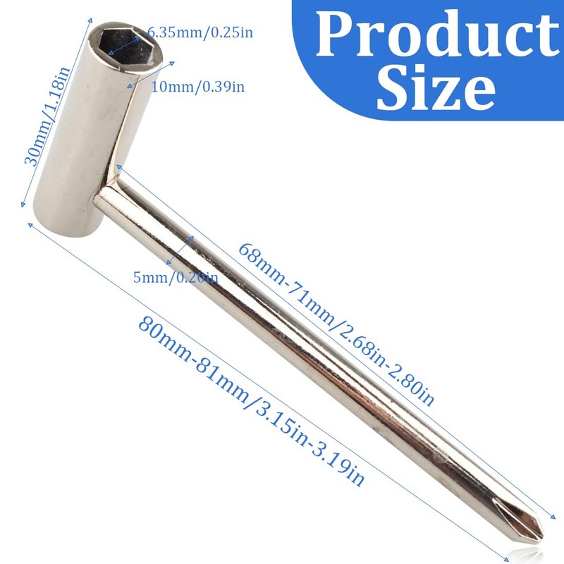 Guitars Truss Rod and Screwdriver for Luthier Silver