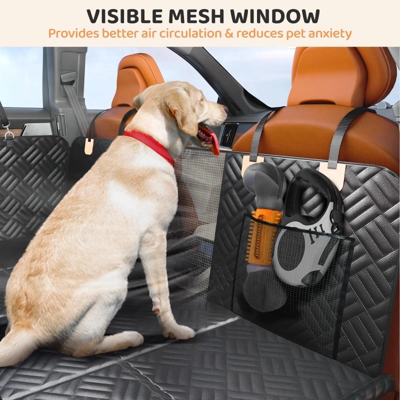 PROZAR Dog Car Seat Cover for Back Seat Hard Bottom