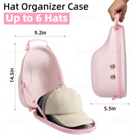 Hat Travel Case,Carrier for Baseball Caps Up to 6,Handle and Shoulder Strap