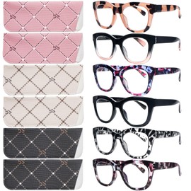 MAEOWN Oprah Style Reading Glasses for Women Blue Light Blocking 6 Pack Computer Readers Fashion Quality Eyeglasses (Multicolor, 3.50, x)