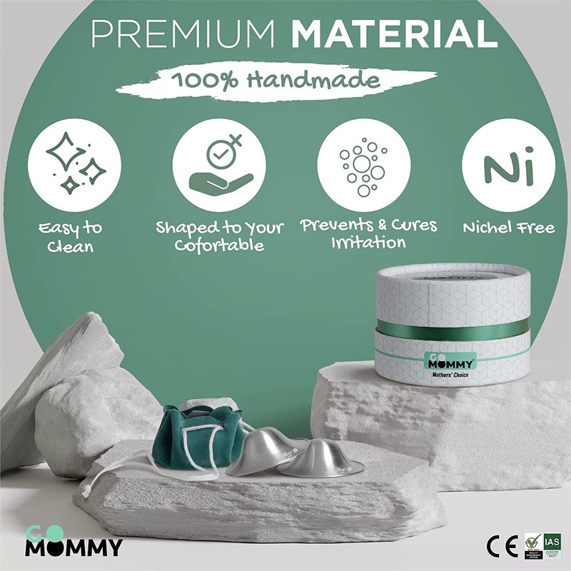 GoMommy Original Silver Nursing Cups Nipple Shields Cover Newborn Milk