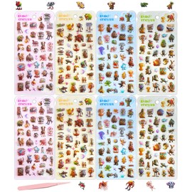 Italian Brainrot Tung Sahur Stickers, Set of 8, Approximately 300 Stickers, Large Capacity, 3D, PVC, Waterproof, Notebook, Stickers, Rewards, Tungto Sahore, Net Meme, Plush, DIY, Character Monster