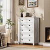 YITAHOME Farmhouse 5 Drawer Dresser for Bedroom with Power Outlets,