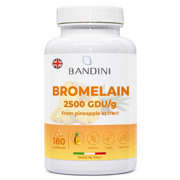 Bandini® Bromelain 1000mg High Strength 10.000 (F.I.P) | 180 Capsules