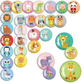 Children's Magnets, Pack of 30 Animal Fridge Magnets with Storage Box, Magnets for Magnetic Board, Fridge Whiteboard, Pin Board, Reward Board, Strong Magnet (Diameter: 3 cm)