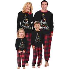 WERNZATT Matching Family Christmas Pyjamas Set Fun Couple Matching PJs Set, Xmas Party Holiday Sleepwear Nightwear for Women Men Kids Baby (Dad, XL, Red)