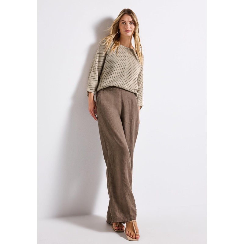 STREET ONE Damen 3015452 Strukturpullover, tusk Cream, 44