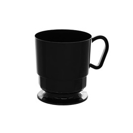 Party Essentials Deluxe/Elegance Hard Plastic 8-Ounce Coffee Cups, 40-Count, Black