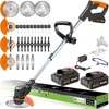Cordless Weed Wacker Battery Powered Weed Eater with 2 Battery