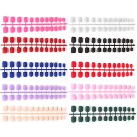 Cetornie 200 Pieces 10 Colors Short False Nails False Nail Tips Square Full Cover Coffin Nails Artificial Acrylic Fake Nails for Nail Art Nail Salon (Frosted Color)