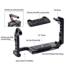 Anntery FX30/FX3 Cage for Sony Camera with Removable NATO Rail -Cold Shoe-3/8 ARRI Locating Holes-1/4 Points Compatible with DJI RS2 RSC2 RS3 RS3pro Stabilizer -A001