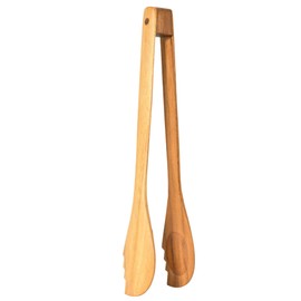 Stylish Hand Carved Salad or Bread Teak Wood Kitchen Tongs | Elegant and Durable Wooden Cooking Utensil