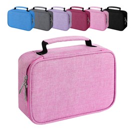 UOUOU Estuche para Lápices de Gran Capacidad, 72 Ranuras Lapiceras Organizadoras, Estuche para Lápices de Multifuncional, con 2 Fundas Extraíbles, para oficina (Rosa)