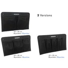 FixPockets - Pocket Storage Net for Attaching Without Drilling, for Commercial Vehicles, Motorhomes, Boats etc. (3 Pockets - 45 x 25 cm)