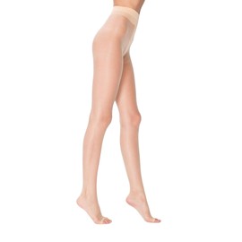 PENTI 10 Den Toeless Pantyhose for Women | Open Toe Matte Sheer Tights with Non-Slip Sole, Transparent Brief (US, Alpha, Medium, Regular, Regular, Light Nude)