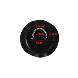 esahpss 4 Pieces Stainless Steel D-Rings for PVC Inflatable Boats, Canoes, Rafts, Dinghies, Kayaks, Surfboards & Paddle Boards - Pad/Patch Reinforcement(Black)
