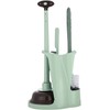 Cq acrylic Toilet Brush and Plunger Set,Green 3 in 1