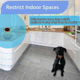 UltraCrab Indoor Pet Barrier for Dogs, Wireless Indoor Electric Fence,Pet Gate, Keeps Areas Off Limits, Dog Fence Waterproof/Rechargeable Training Collar (Only Receiver Collar for Dog System)