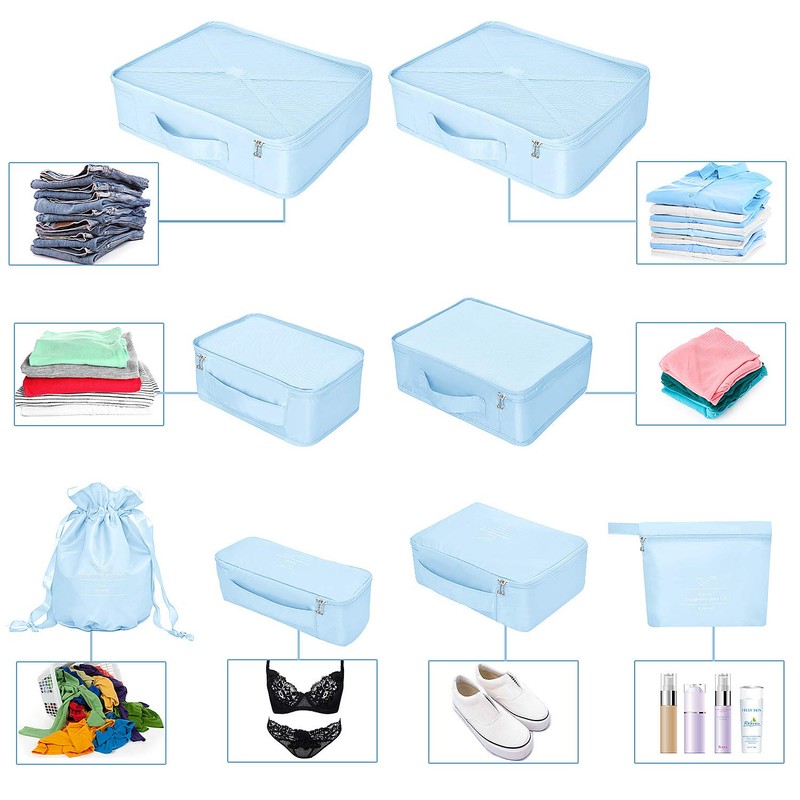 BETLLEMORY Packing Cubes 8 Sets Travel Luggage Organizers with Waterproof