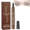 Natural Brows Eyebrow Pen, 2024 Upgraded 3D Waterproof Microblading Eyebrow Pencil Contouring Pen, Eye Brow Pencils For Women, Long Lasting Natural Eyebrow Pencil, Magic Eyebrow Pencil (Light Brown)