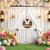 10" Happy Easter Wooden Hanging Sign - Welcome - Easter