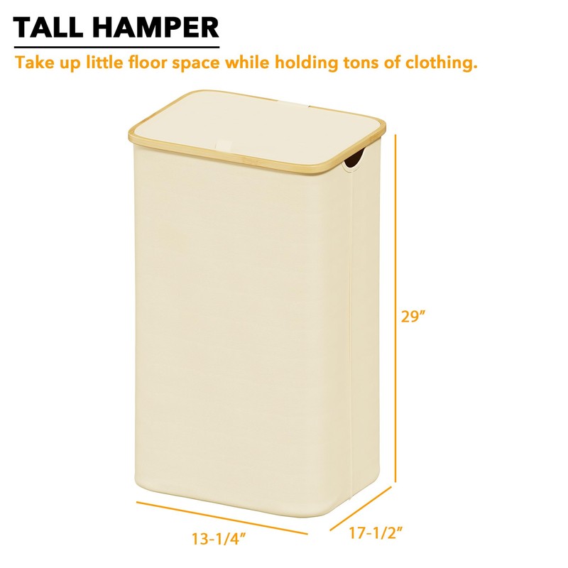 SpaceAid Laundry Hamper with Lid, 110L Large Tall Clothes Basket
