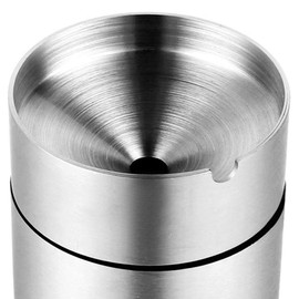 Chingde Stainless Steel Metal Ashtray for Outdoors against Wind for Car for Garden Office Home Small, Silver