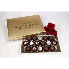 Andy Anand Champagne, Rum, Irish Cream & Kahlua Belgian Chocolate Truffles Gift Boxed, Delicious, Succulent & Divine Birthday Christmas Anniversary (24 Pcs)
