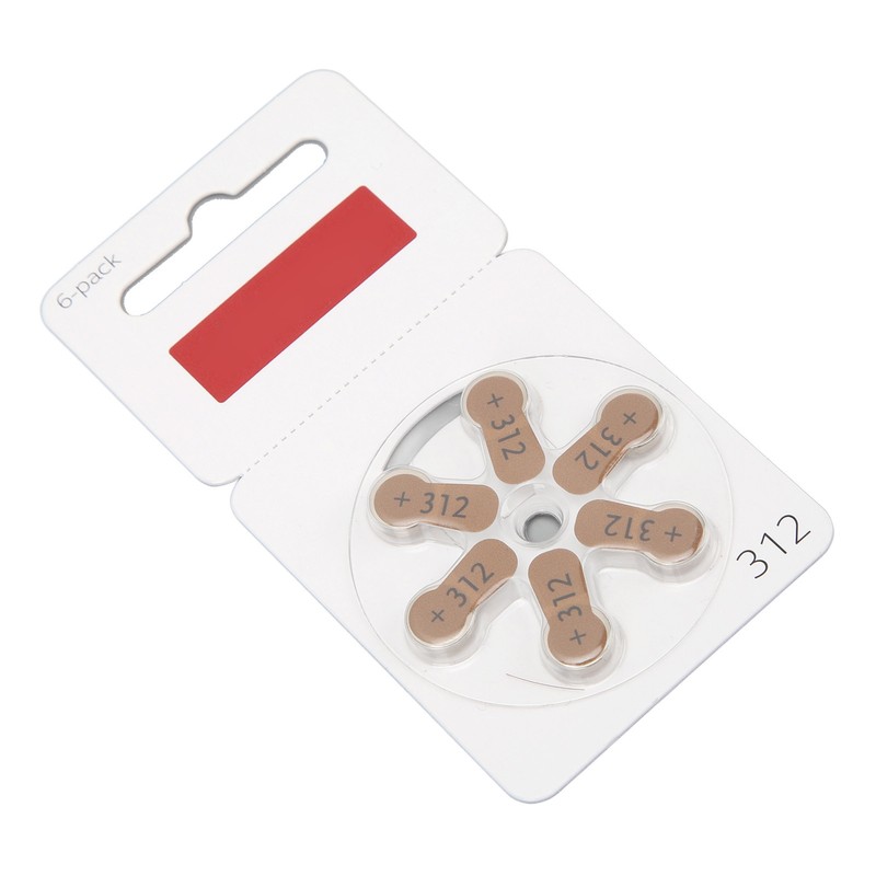60pcs 312 Sound Aid Button Battery Long Lasting BTE Sound