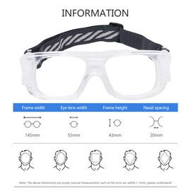 SooGree Gafas deportivas para adultos, gafas protectoras para béisbol, correr, deportes, ciclismo, antiniebla, absorción de golpes con correa ajustable (marco blanco, almohadilla blanca)