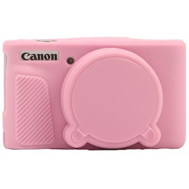 AEXUTDA Case for PowerShot SX740 HS Camera Protective Cover SX740 HS Camera Soft Silicone Bag with Detachable Lens Cover Lightweight Skin Friendly，Pink