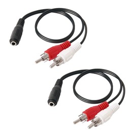 QDiShi 2 Pack 3.5mm Female to 2 RCA Male Stereo Audio Y Cable Adapter, Compatible with TV, Smartphones, MP3, Tablets, Speakers, Home Theater Audio Cable Adapter