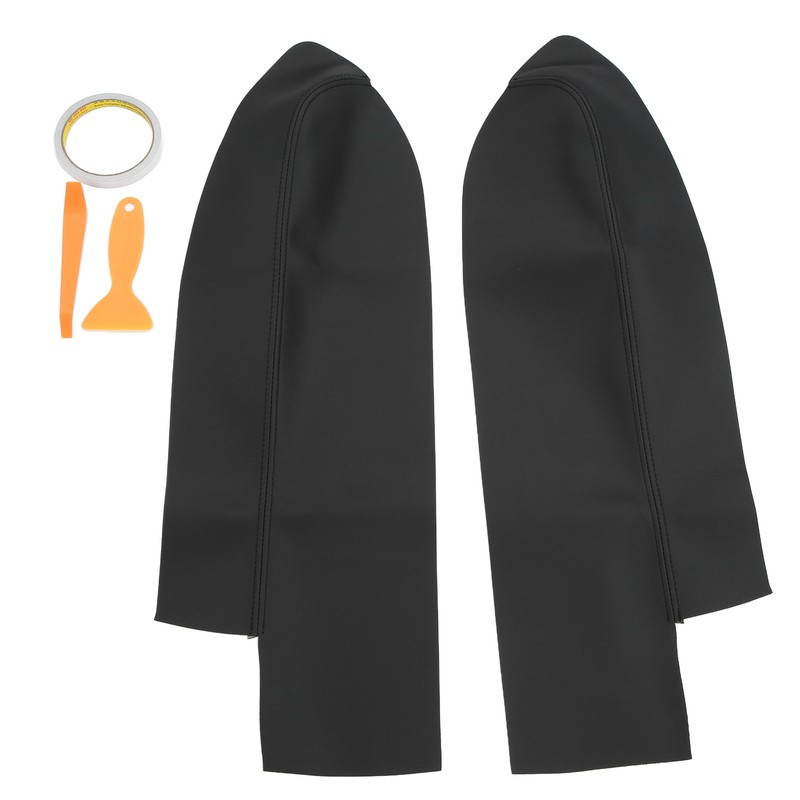 1 Pair Front Door Panel Armrest Cover Microfiber Leather Car