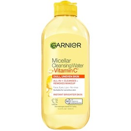 Garnier Agua Micelar con Vitamina C, Limpiador Facial y Desmaquillante, Iluminador e Hidratante, Para Todo Tipo de Piel, Vegano, Sin Pruebas en Animal
