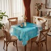 Modern Tablecloth 140 x 200 cm Turquoise Art Painting Tablecloth