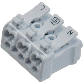 Lustre Terminal 3-Pin with Lever Connection Terminal Reusable I 0.75-2.5 mm², Max. 16 A (Pack of 1)